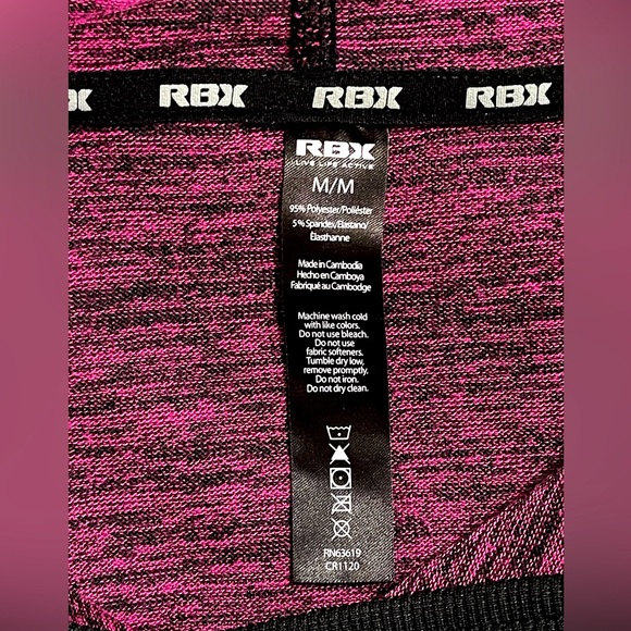 LADIES “RBX ACTIVE” PINK AND BLACK HOODIE WITH FRONT POCKETS, LADIES MEDIUM - Picture 5 of 5